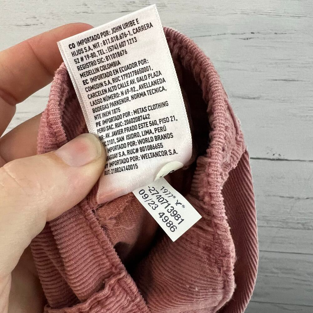 American Eagle NWT Super High Rise Baggy Jogger Pink‎ Corduroy Cargo Size 12 - Picture 11 of 11